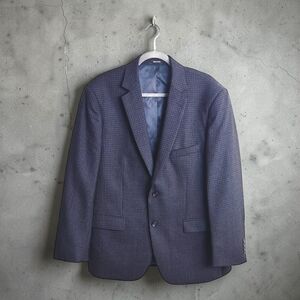 Pronto Uomo Navy Checkered Blazer